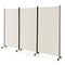 Costway 3-Panel Folding Room Divider 6Ft Rolling Privacy Screen withLockable Wheels Black/Brown/Grey/White